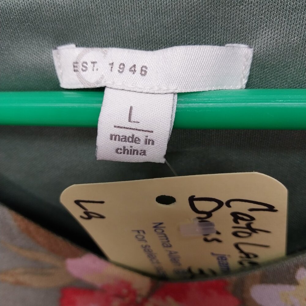 3591 Size Large Cato Est. 1946 Green Lace Trim Dress with Lining. - Picture 7 of 7